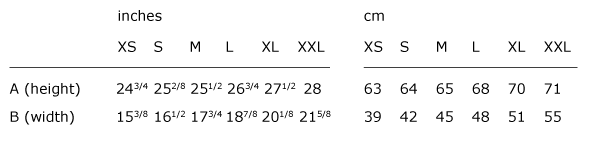 Size guide - Woman - XS, S, M, L and XL