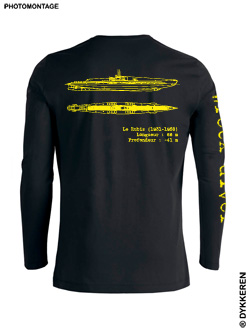 Tee-shirt plongée épave sous-marin U-boot Le Rubis Cavalaire Mer Méditerranée en coton bio Dykkeren The eco-friendly divewear Fairwear