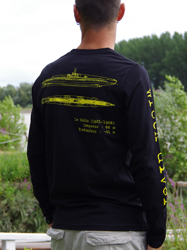 tee-shirt coton bio Dykkeren The Eco-Friendly Divewear Fairwear plongée tek épave sous-marin Le Rubis u-boat