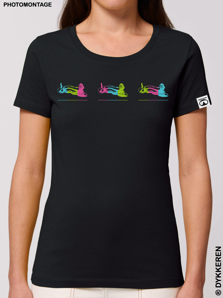 Organic cotton scuba dive t-shirt with nudibranch sea slug doris chromodoris flabellina by Dykkeren The eco-friendly divewear Fairwear