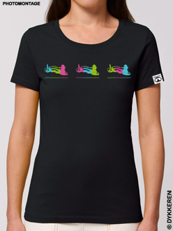 Organic cotton scuba dive t-shirt with nudibranch sea slug doris chromodoris flabellina by Dykkeren The eco-friendly divewear Fairwear